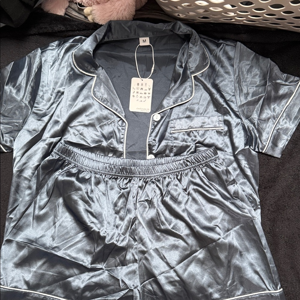 Silky Blue Pajama Set